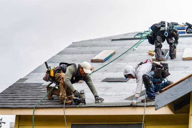 Professional Gutter Installation technician working in Jessie, ND